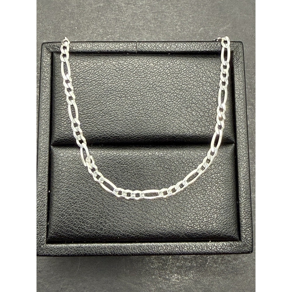 8" Sterling Silver Figaro Chain Gents Bracelet 2.75 MM